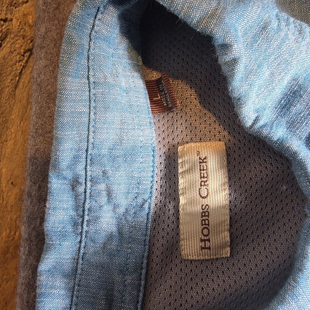 Hobbs Creek Teal Short Sleeve Button-up Fishing Shirt Men's Large D1 - Picture 3 of 6